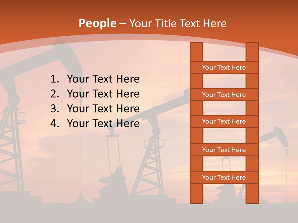 A Group Of Oil Pumps With A Sunset In The Background PowerPoint Template