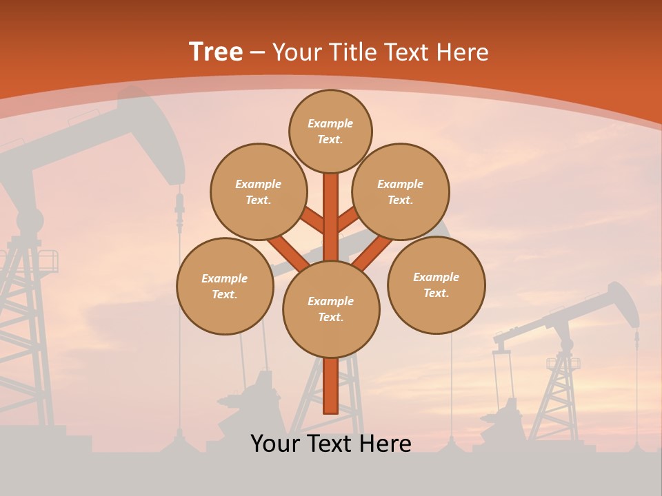A Group Of Oil Pumps With A Sunset In The Background PowerPoint Template