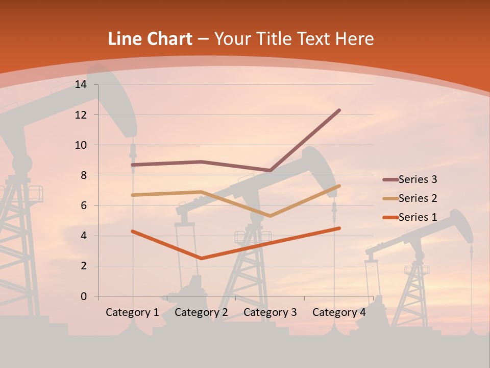 A Group Of Oil Pumps With A Sunset In The Background PowerPoint Template