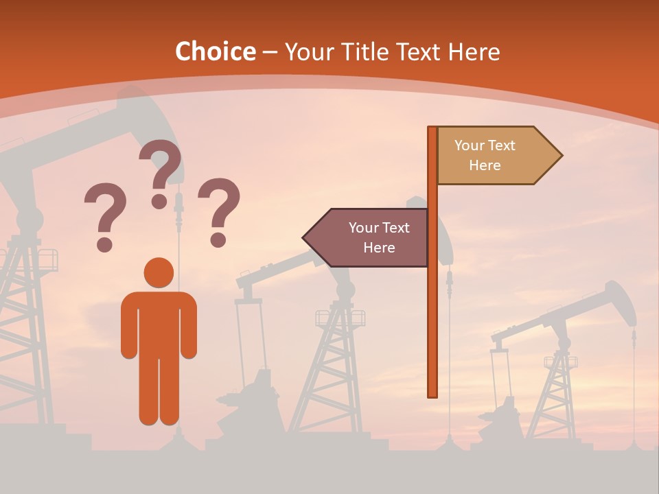 A Group Of Oil Pumps With A Sunset In The Background PowerPoint Template