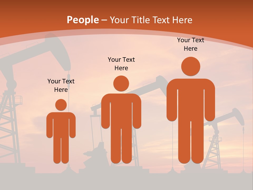 A Group Of Oil Pumps With A Sunset In The Background PowerPoint Template