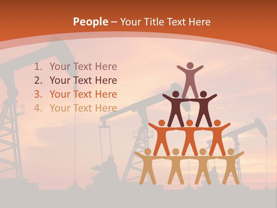 A Group Of Oil Pumps With A Sunset In The Background PowerPoint Template