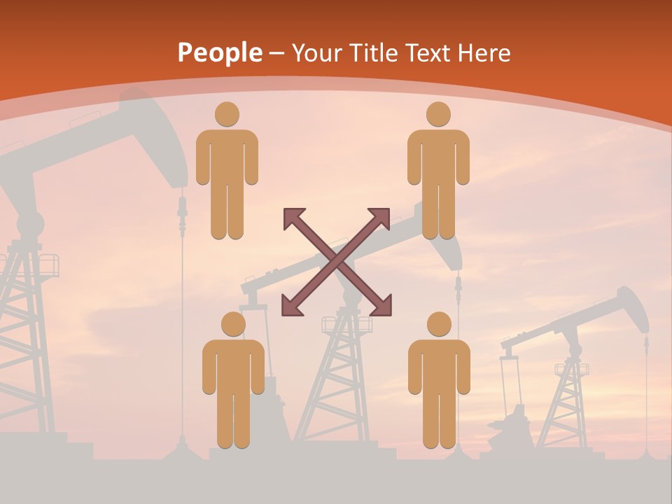 A Group Of Oil Pumps With A Sunset In The Background PowerPoint Template