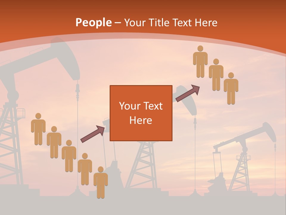 A Group Of Oil Pumps With A Sunset In The Background PowerPoint Template