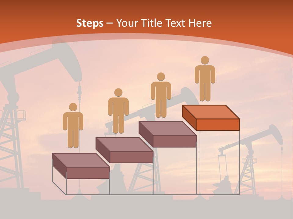 A Group Of Oil Pumps With A Sunset In The Background PowerPoint Template