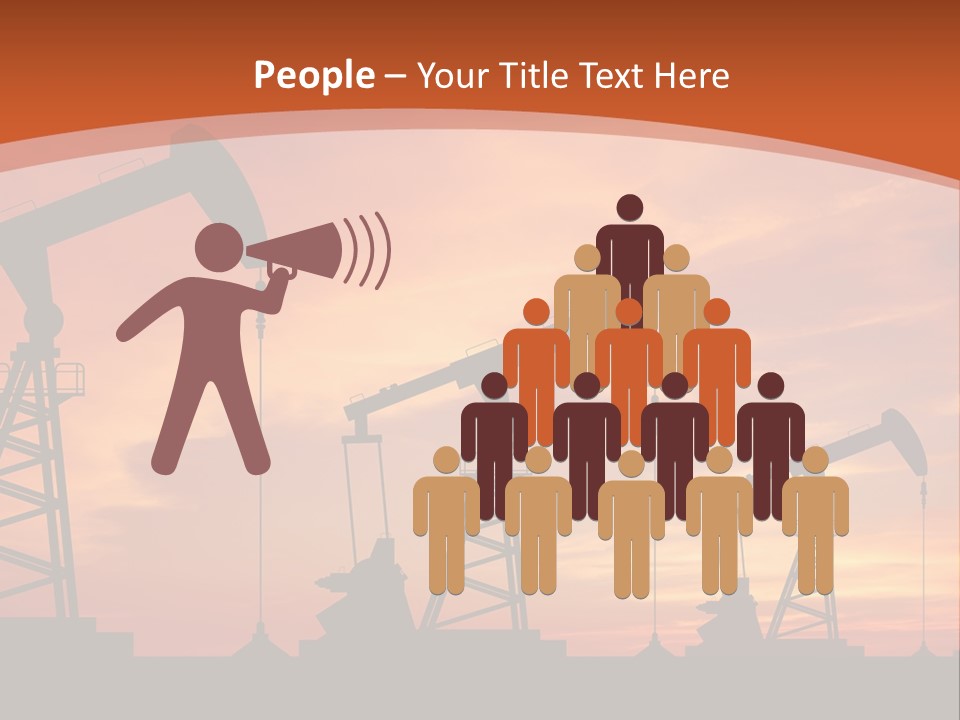 A Group Of Oil Pumps With A Sunset In The Background PowerPoint Template