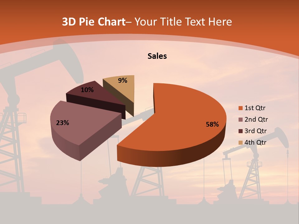 A Group Of Oil Pumps With A Sunset In The Background PowerPoint Template