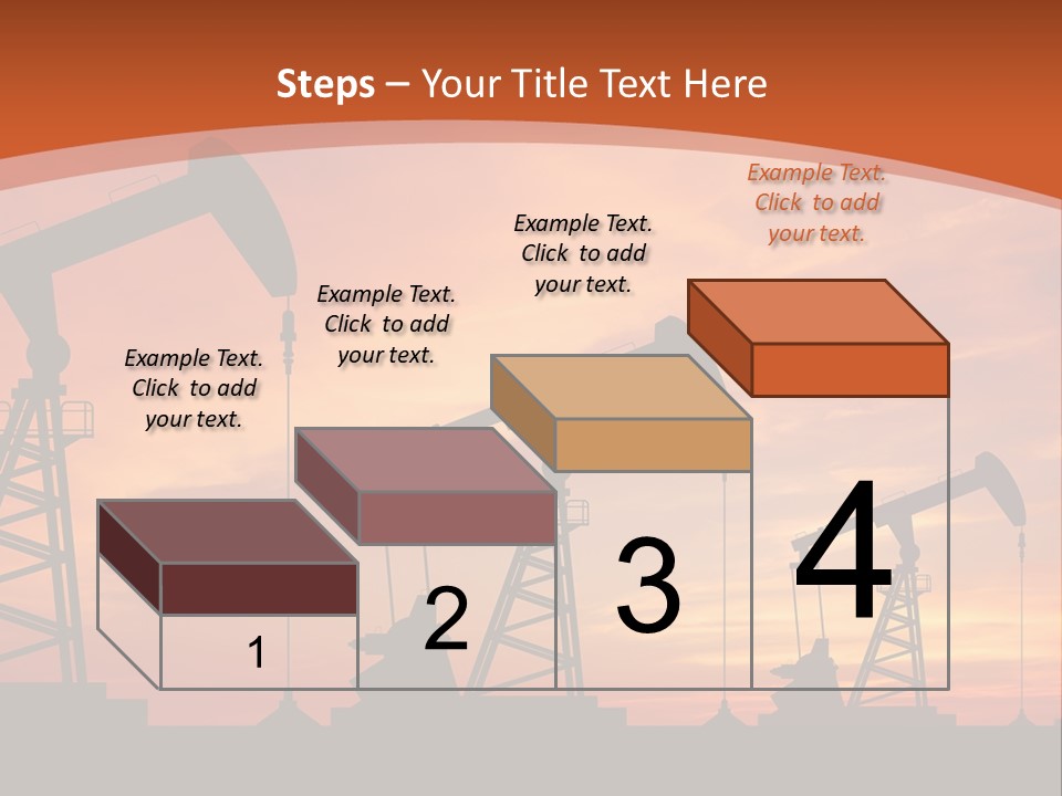 A Group Of Oil Pumps With A Sunset In The Background PowerPoint Template