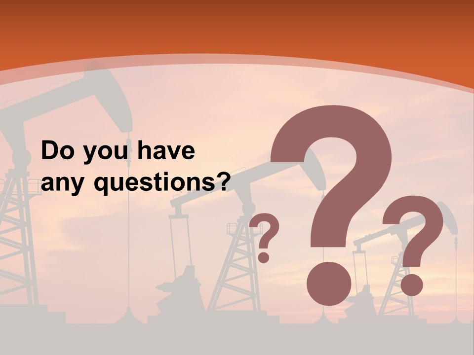 A Group Of Oil Pumps With A Sunset In The Background PowerPoint Template