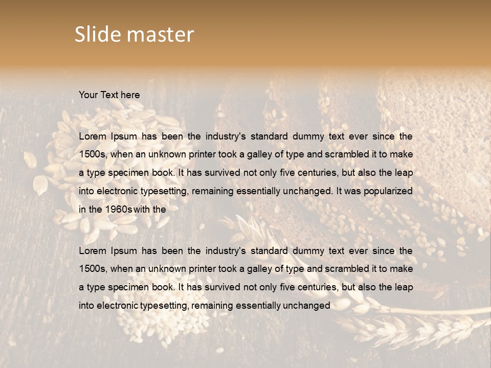 A Bunch Of Bread On A Wooden Table PowerPoint Template