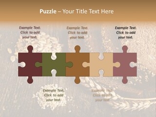 A Bunch Of Bread On A Wooden Table PowerPoint Template