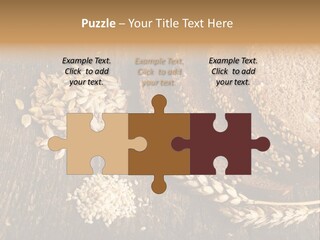 A Bunch Of Bread On A Wooden Table PowerPoint Template