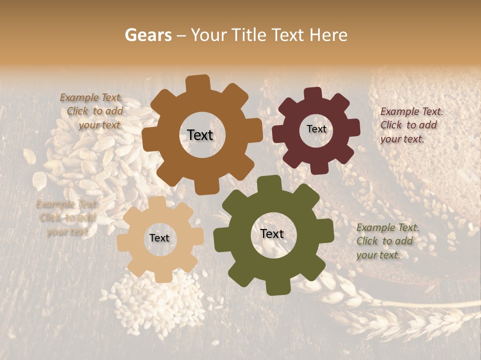 A Bunch Of Bread On A Wooden Table PowerPoint Template