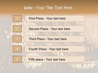 A Bunch Of Bread On A Wooden Table PowerPoint Template