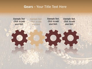 A Bunch Of Bread On A Wooden Table PowerPoint Template