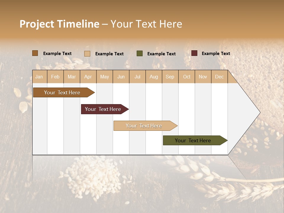 A Bunch Of Bread On A Wooden Table PowerPoint Template
