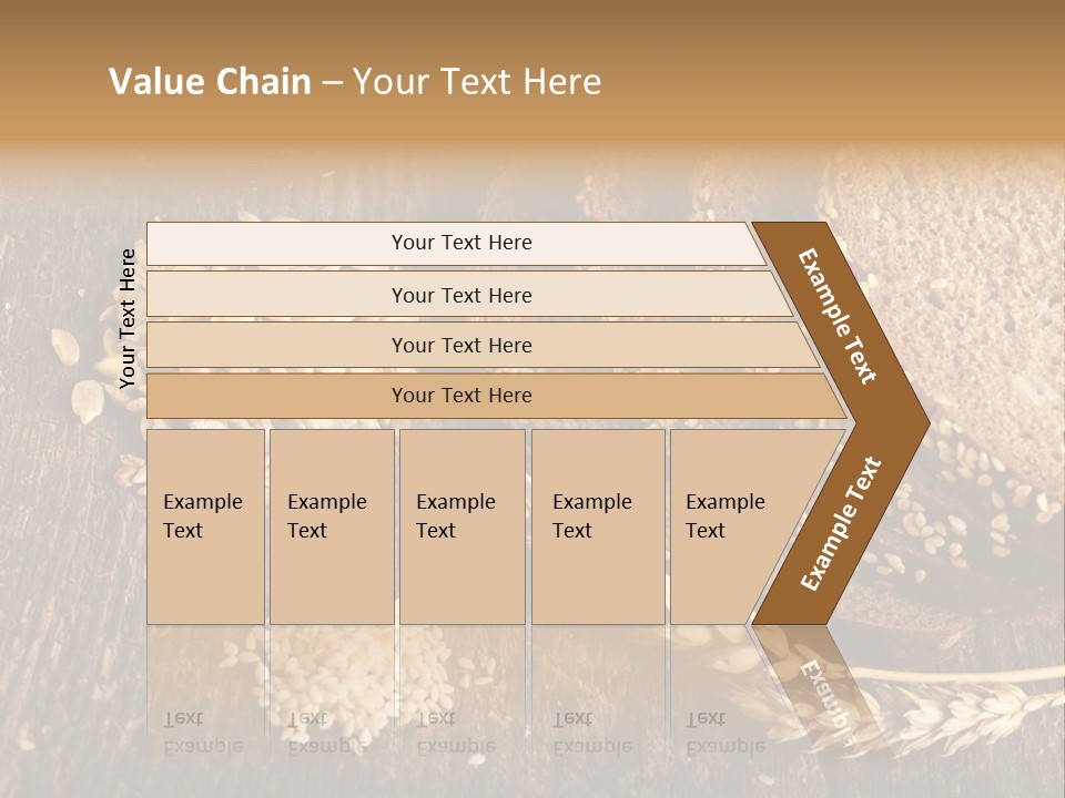 A Bunch Of Bread On A Wooden Table PowerPoint Template