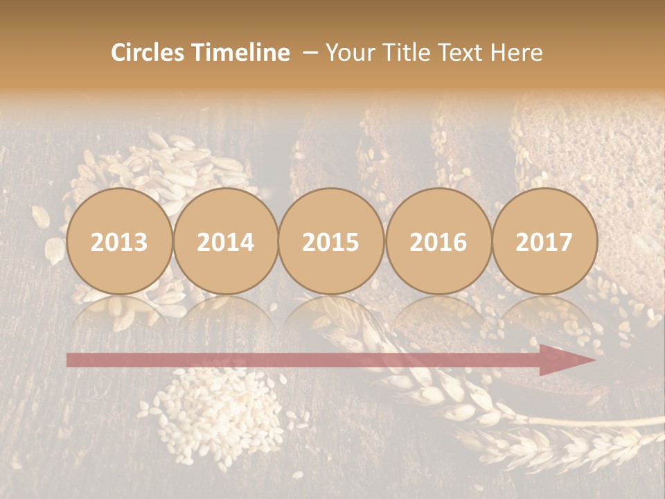 A Bunch Of Bread On A Wooden Table PowerPoint Template