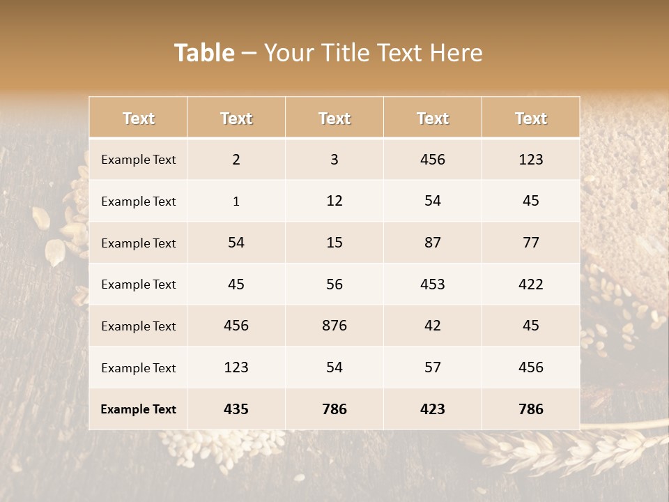 A Bunch Of Bread On A Wooden Table PowerPoint Template