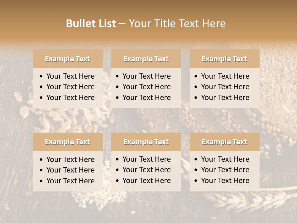 A Bunch Of Bread On A Wooden Table PowerPoint Template