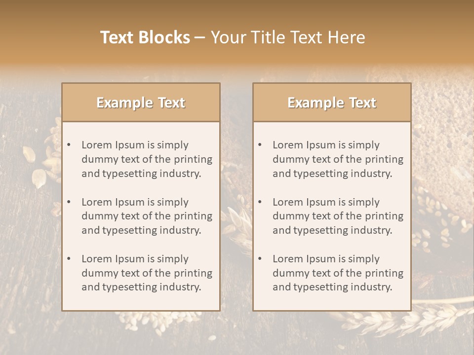 A Bunch Of Bread On A Wooden Table PowerPoint Template