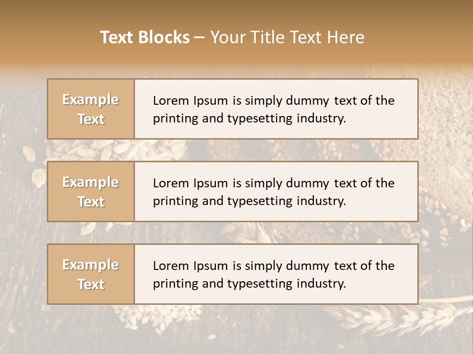 A Bunch Of Bread On A Wooden Table PowerPoint Template
