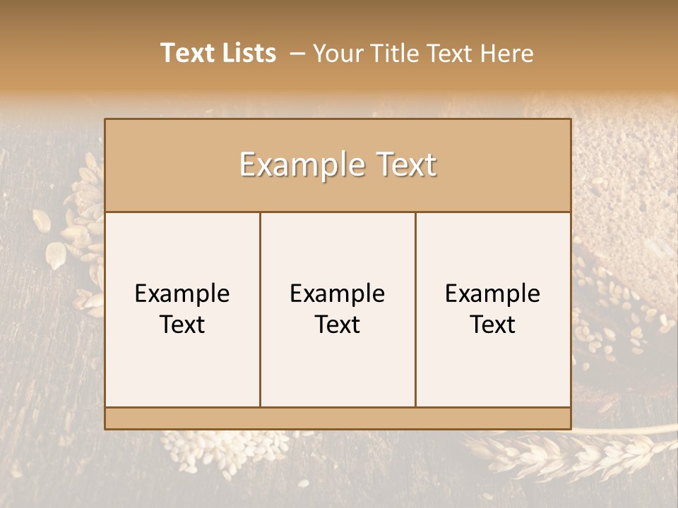 A Bunch Of Bread On A Wooden Table PowerPoint Template