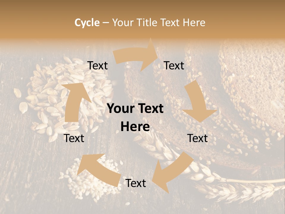 A Bunch Of Bread On A Wooden Table PowerPoint Template