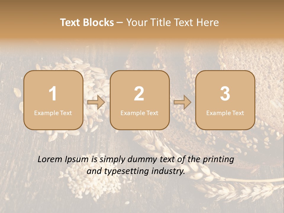 A Bunch Of Bread On A Wooden Table PowerPoint Template