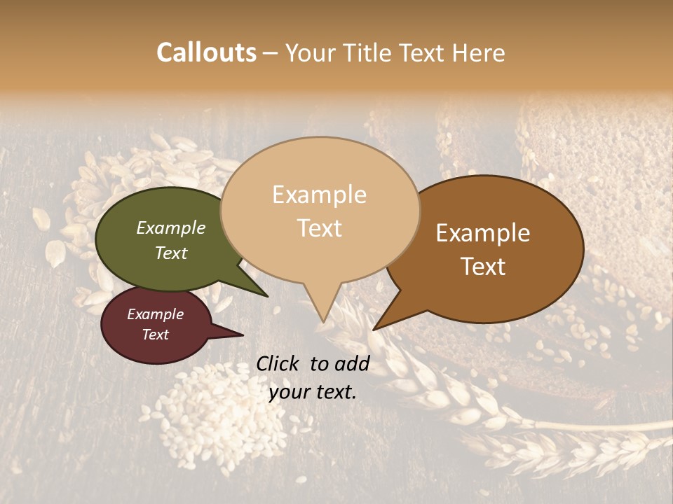 A Bunch Of Bread On A Wooden Table PowerPoint Template