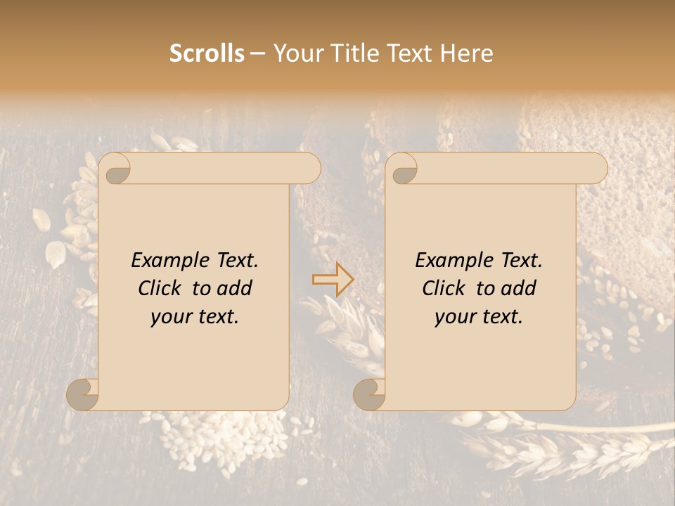 A Bunch Of Bread On A Wooden Table PowerPoint Template