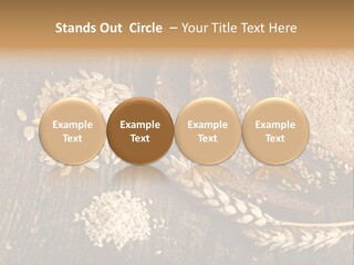 A Bunch Of Bread On A Wooden Table PowerPoint Template
