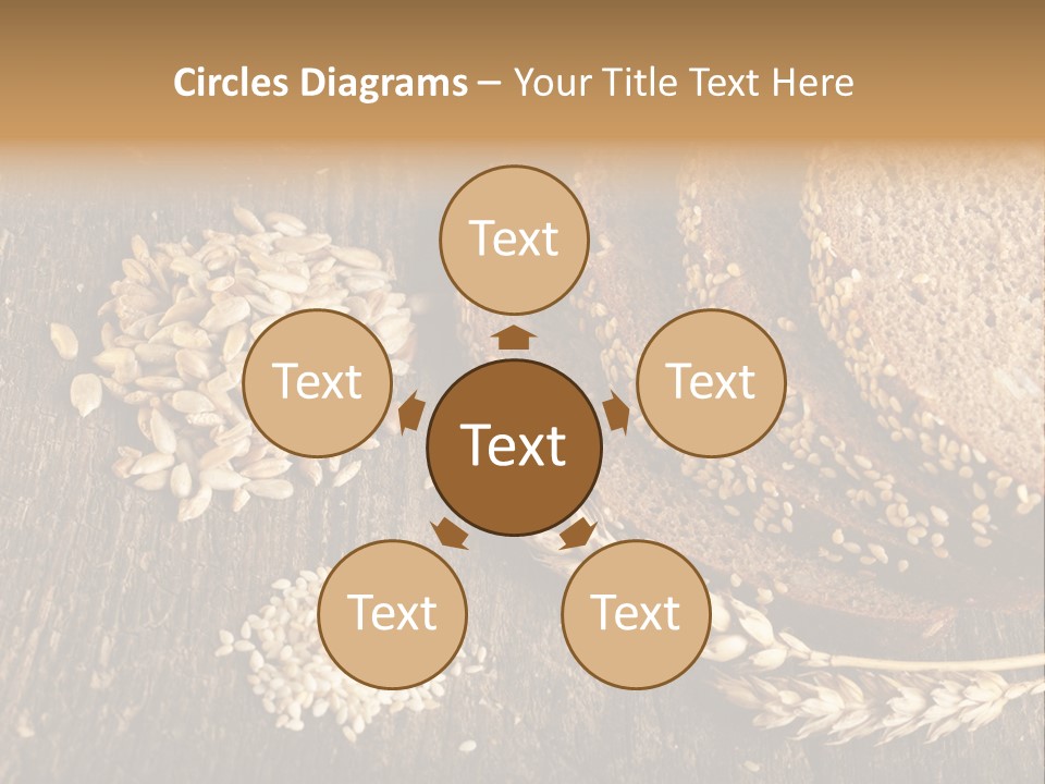 A Bunch Of Bread On A Wooden Table PowerPoint Template