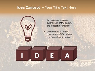 A Bunch Of Bread On A Wooden Table PowerPoint Template