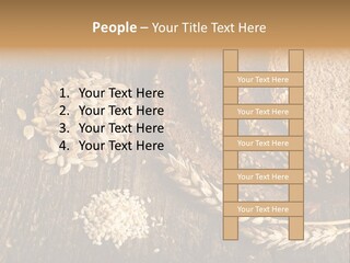 A Bunch Of Bread On A Wooden Table PowerPoint Template