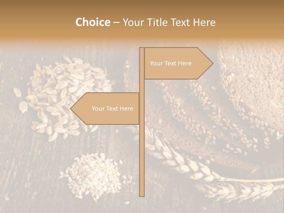 A Bunch Of Bread On A Wooden Table PowerPoint Template