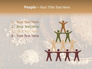 A Bunch Of Bread On A Wooden Table PowerPoint Template