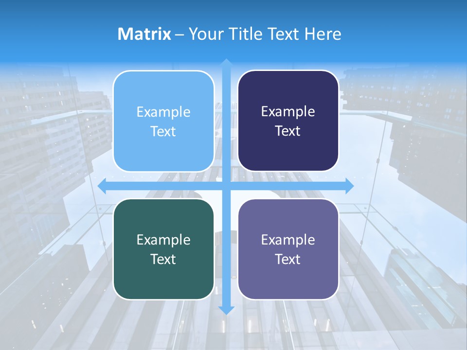 An Apple Logo Is Reflected In A Glass Building PowerPoint Template