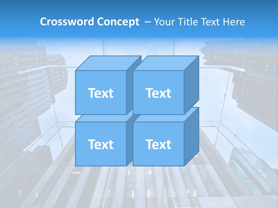 An Apple Logo Is Reflected In A Glass Building PowerPoint Template