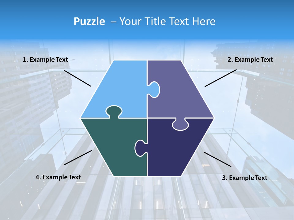 An Apple Logo Is Reflected In A Glass Building PowerPoint Template