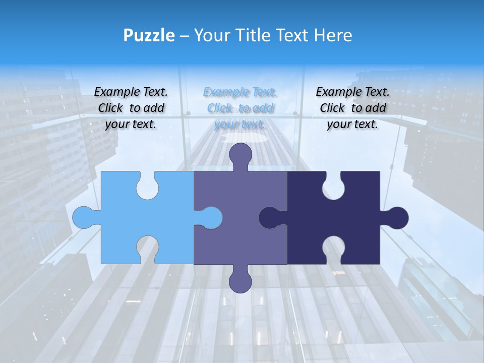 An Apple Logo Is Reflected In A Glass Building PowerPoint Template