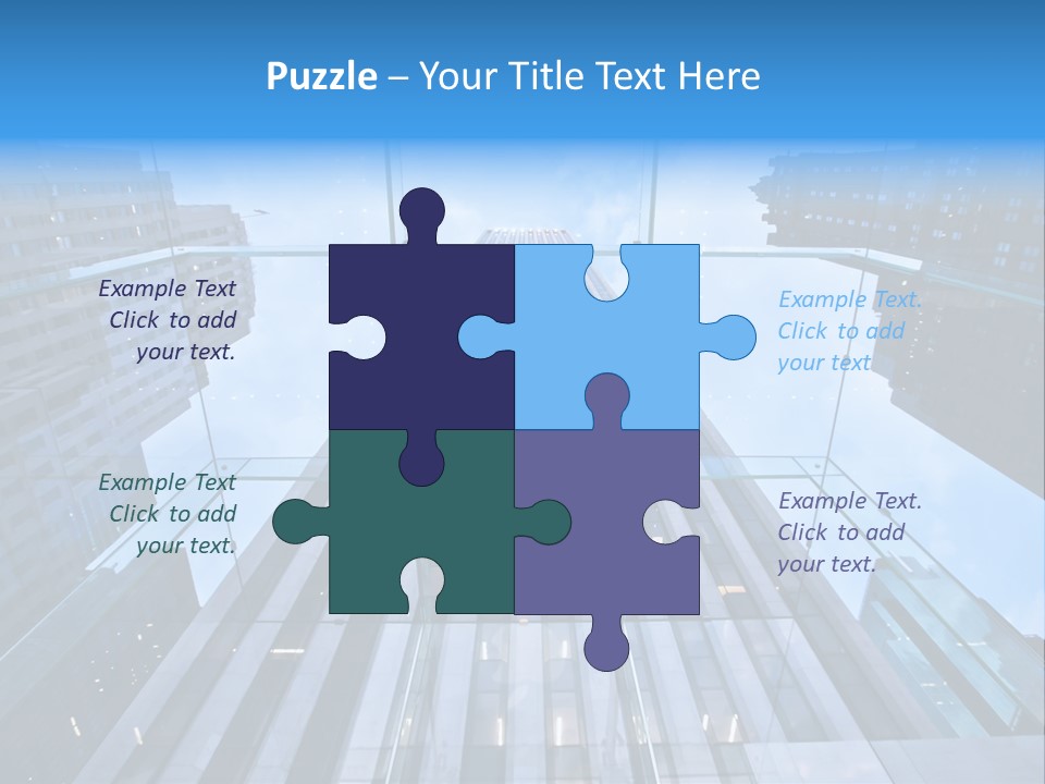 An Apple Logo Is Reflected In A Glass Building PowerPoint Template