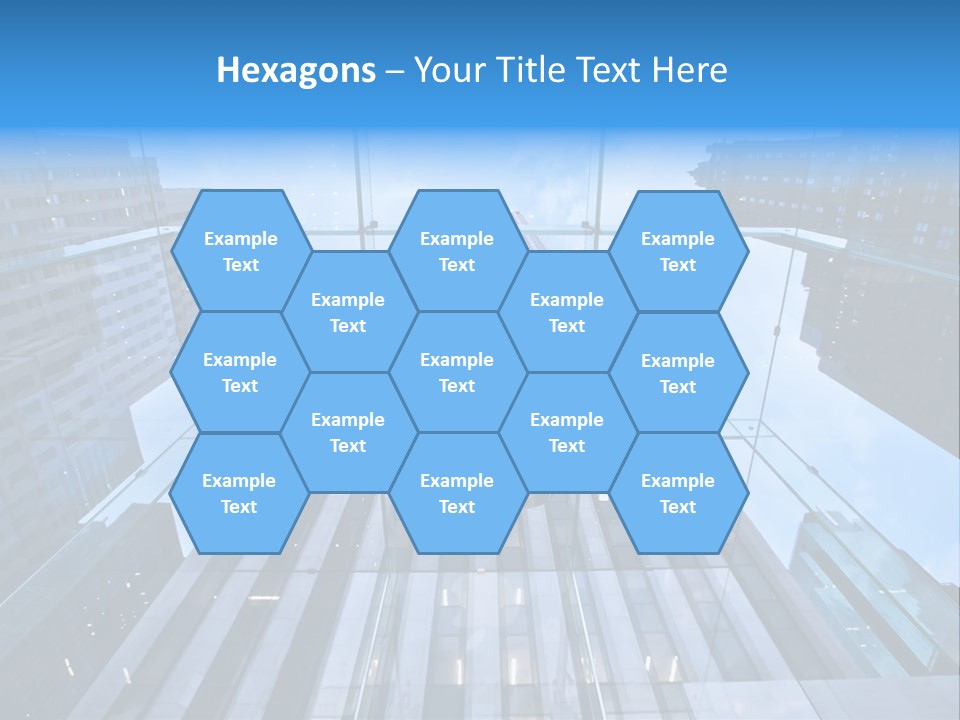 An Apple Logo Is Reflected In A Glass Building PowerPoint Template