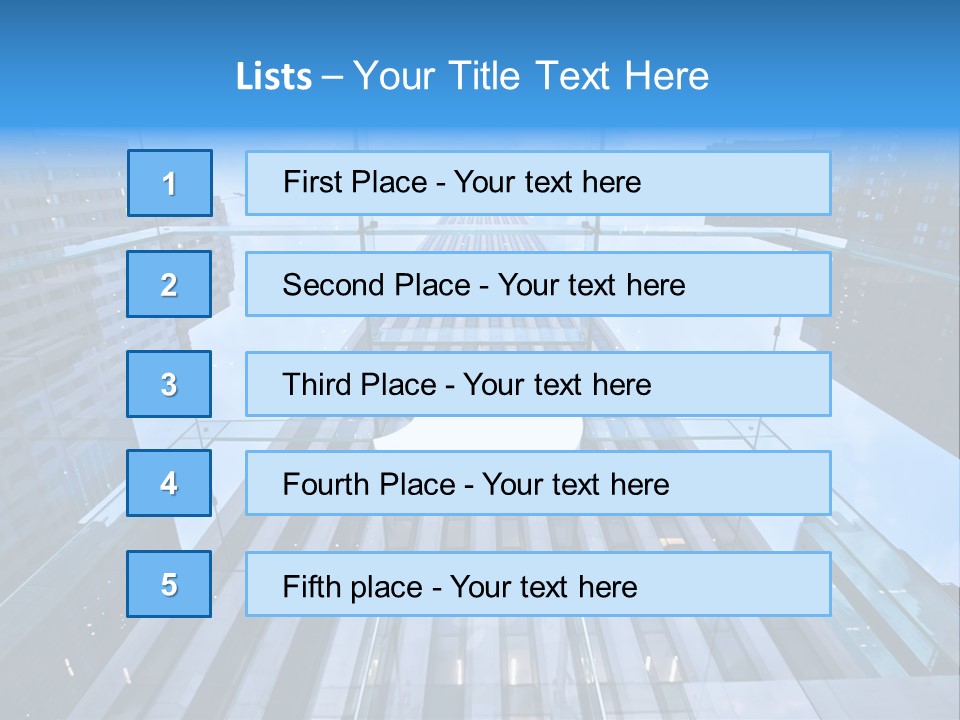 An Apple Logo Is Reflected In A Glass Building PowerPoint Template