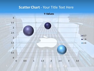 An Apple Logo Is Reflected In A Glass Building PowerPoint Template