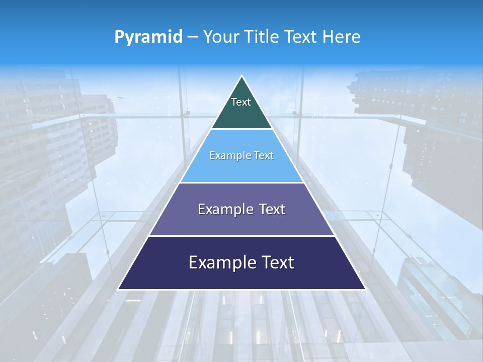 An Apple Logo Is Reflected In A Glass Building PowerPoint Template