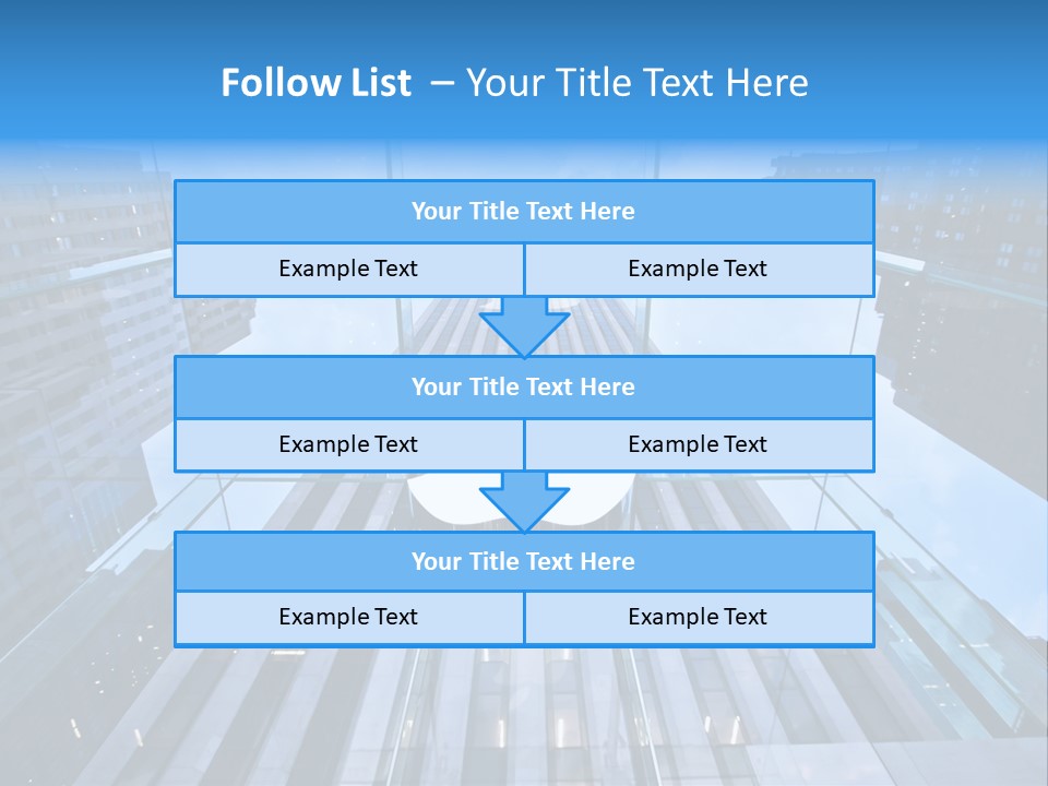 An Apple Logo Is Reflected In A Glass Building PowerPoint Template