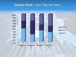 An Apple Logo Is Reflected In A Glass Building PowerPoint Template