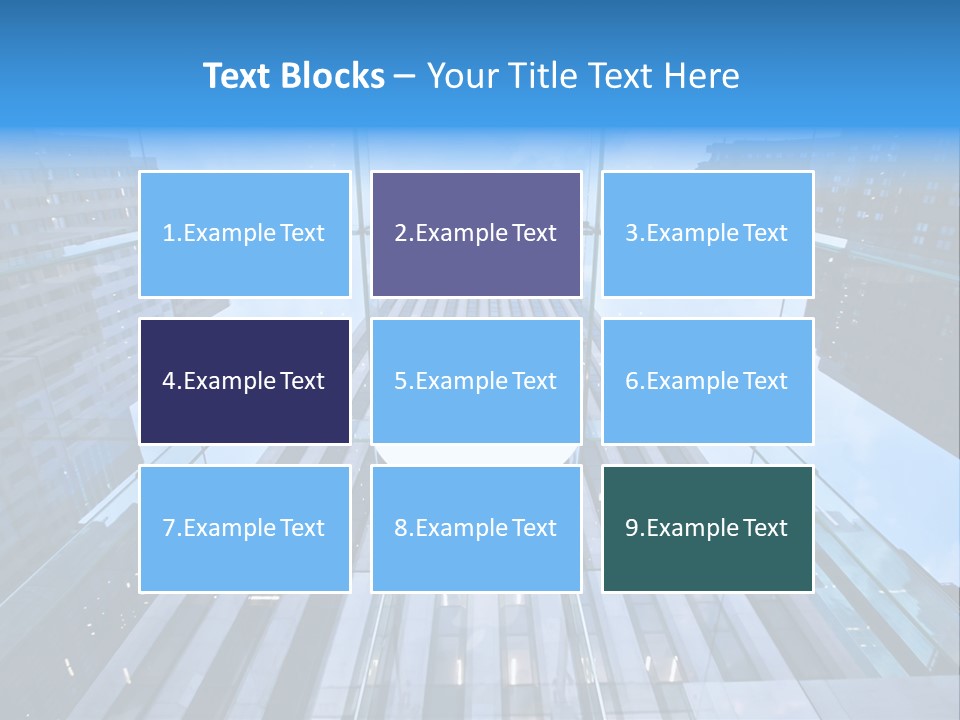 An Apple Logo Is Reflected In A Glass Building PowerPoint Template