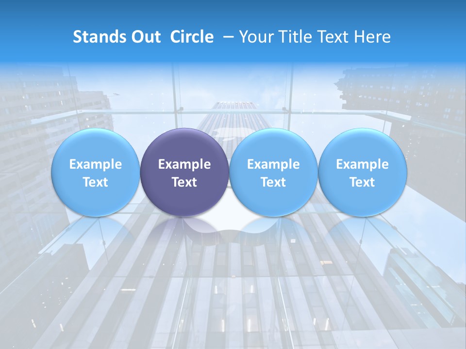 An Apple Logo Is Reflected In A Glass Building PowerPoint Template